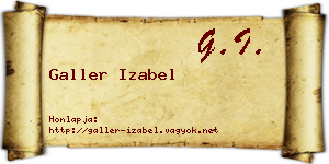 Galler Izabel névjegykártya